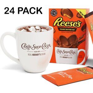 24 Ct Candy Shop REESE'S Peanut Butter Cup Hershey's Hot Cocoa Chocolate 1.25 oz